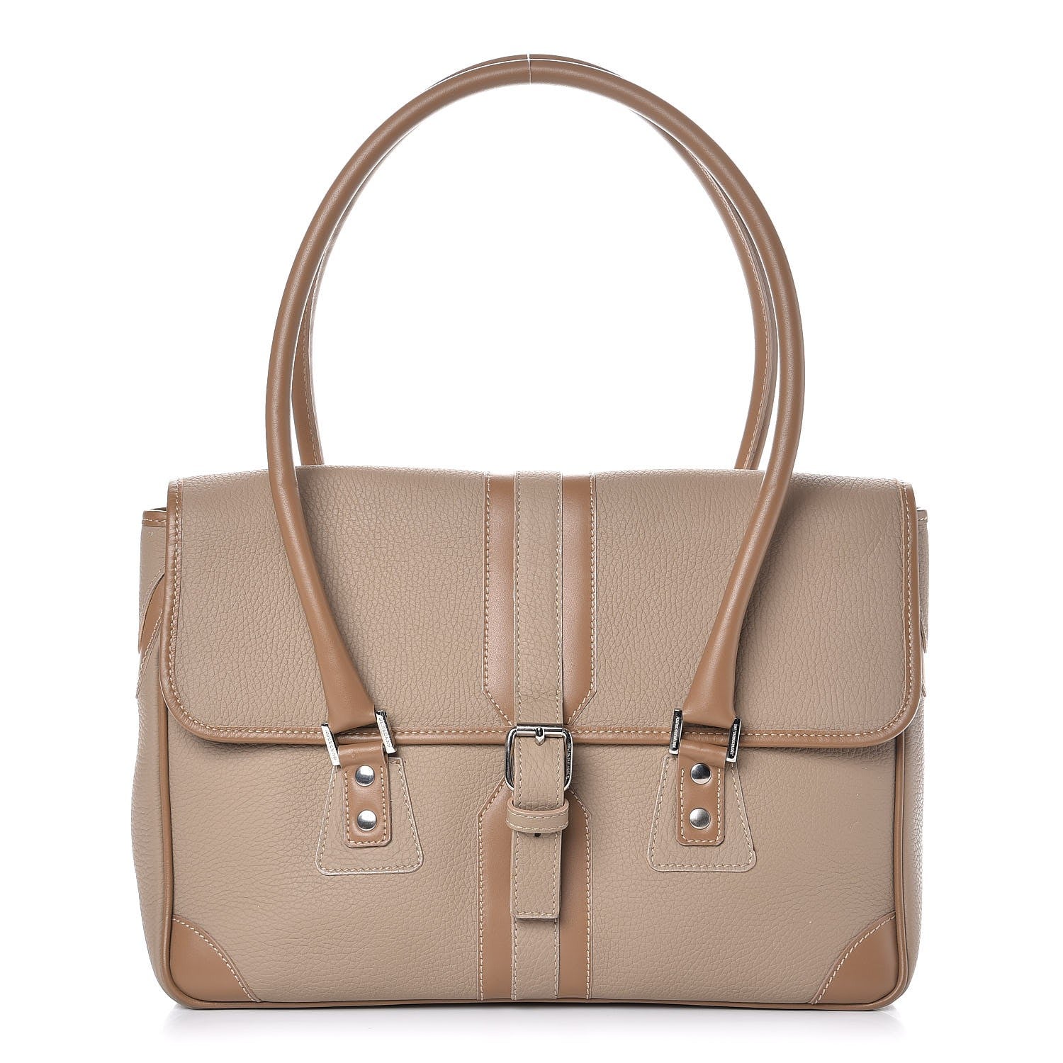 Burberry Grained Calfskin Satchel Brown 1 of 10