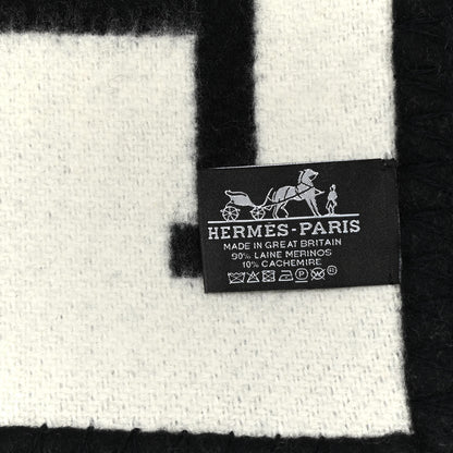 Hermes Wool Cashmere Avalon Blanket Ecru Gris Fonce 3 of 3