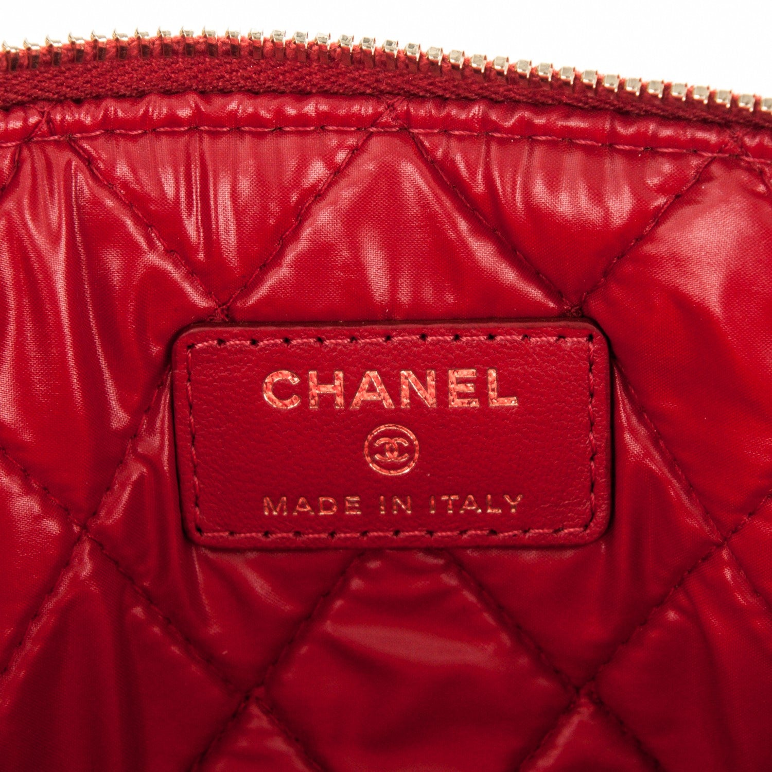 Chanel Lambskin Quilted Medium Casino Beauty CC Cosmetic Case Red 6 of 7