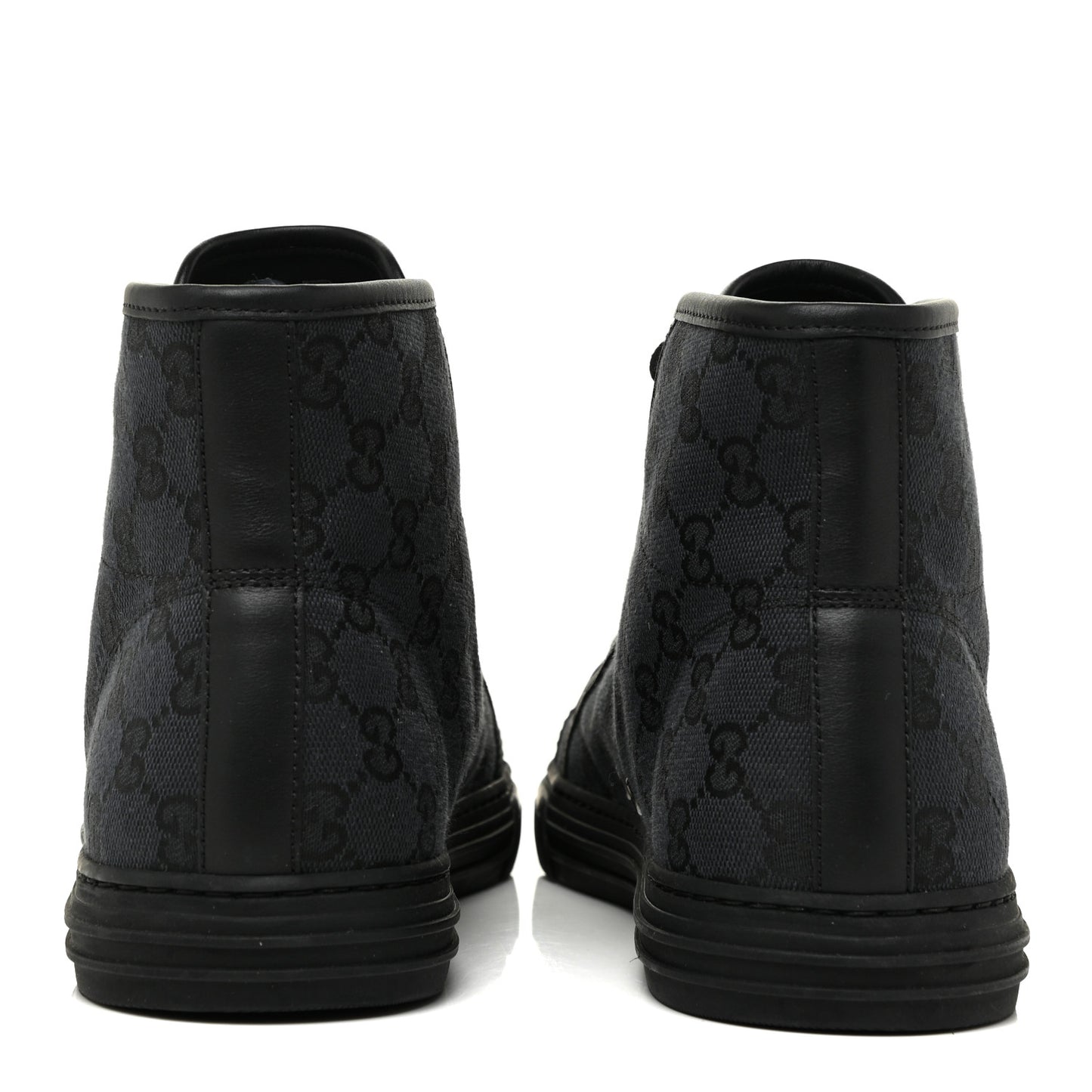 Monogram Mens High Top Sneakers Black