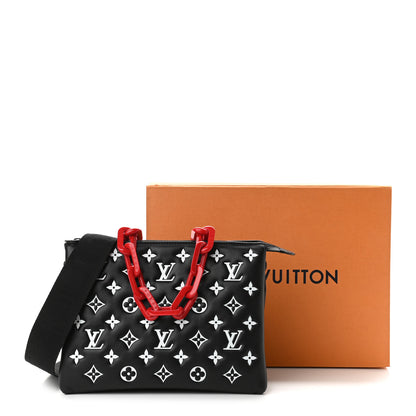 Louis Vuitton Lambskin Embossed Monogram Coussin PM Black White 9 of 9