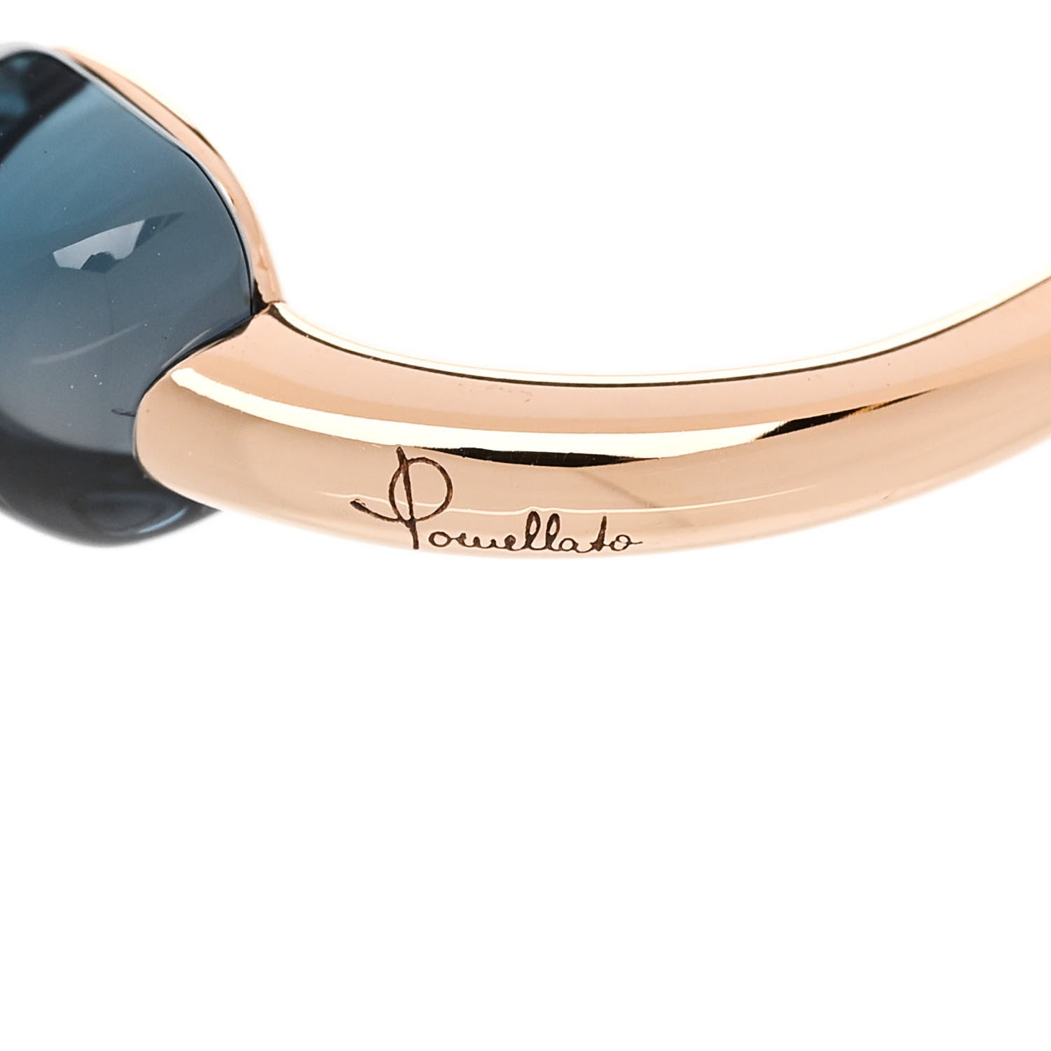Pomellato 18K Rose Gold London Blue Topaz M'Ama Non M'Ama Ring 53 6.25 6 of 7