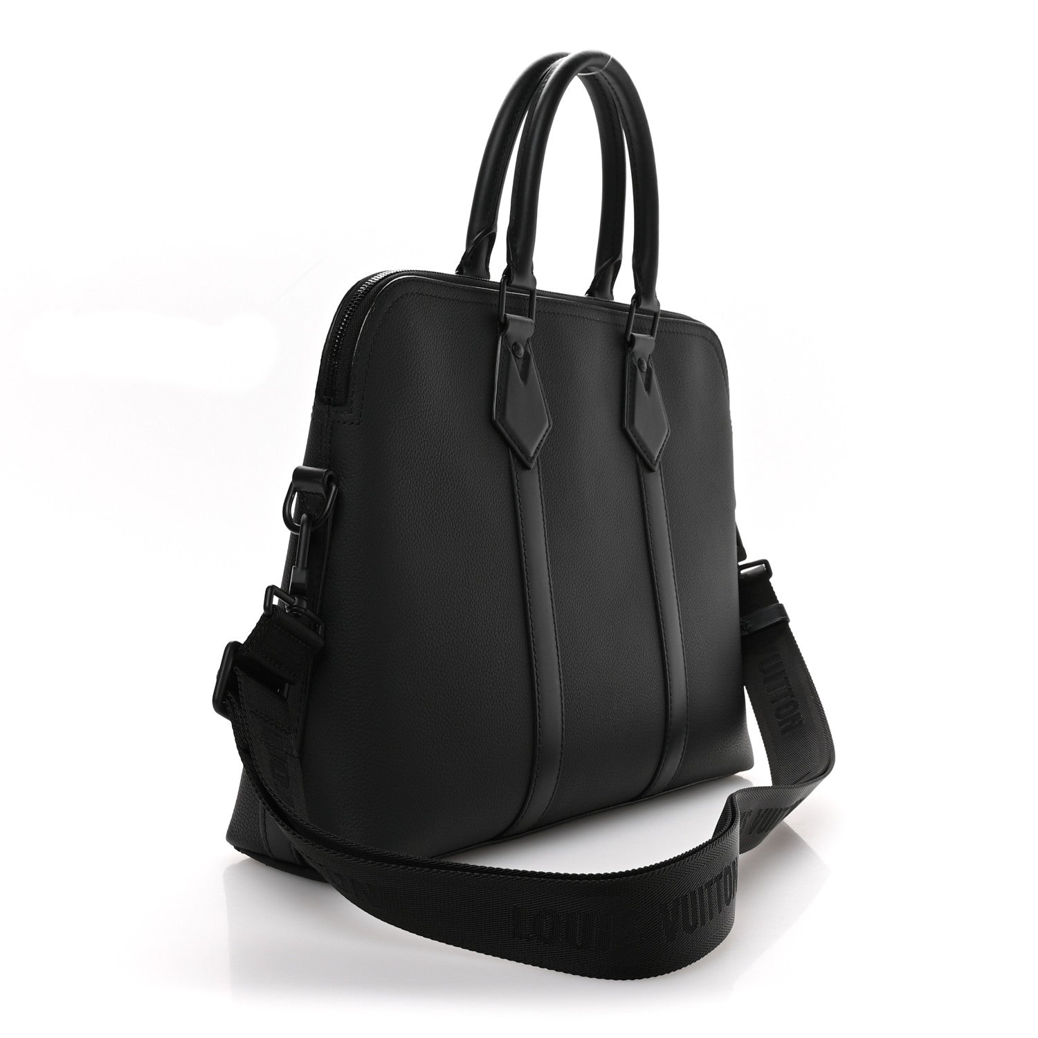 Louis Vuitton Calfskin Aerogram Takeoff Briefcase Black 3 of 9