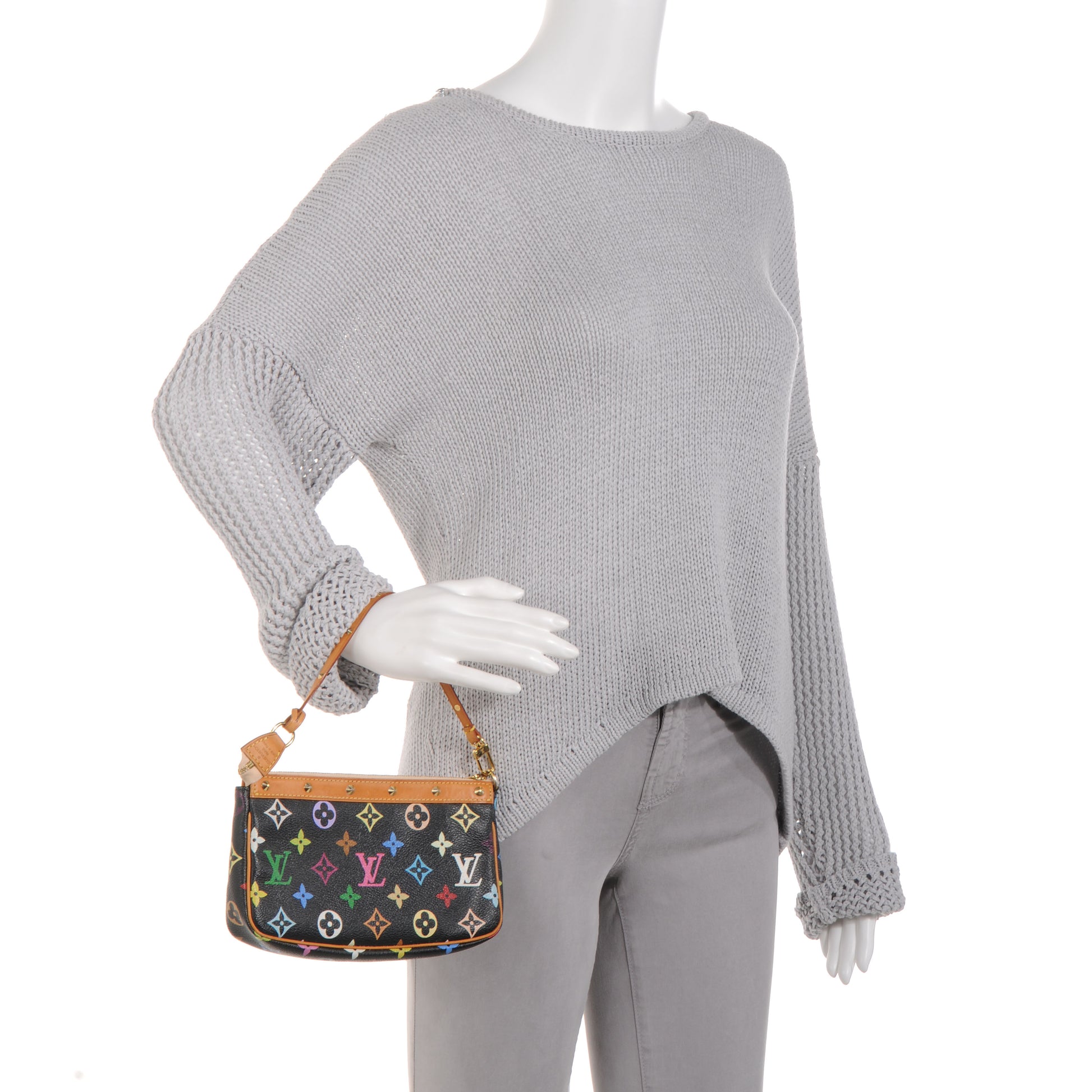 Louis Vuitton Monogram Multicolor Pochette Accessories Black 2 of 9