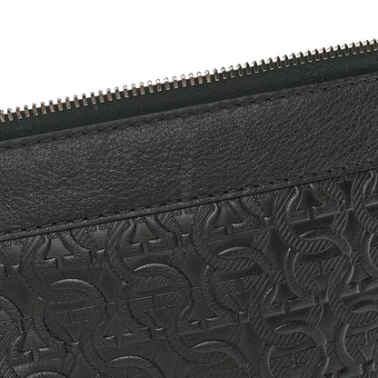 Salvatore Ferragamo Calfskin Gancini Embossed Document Holder Black 9 of 10