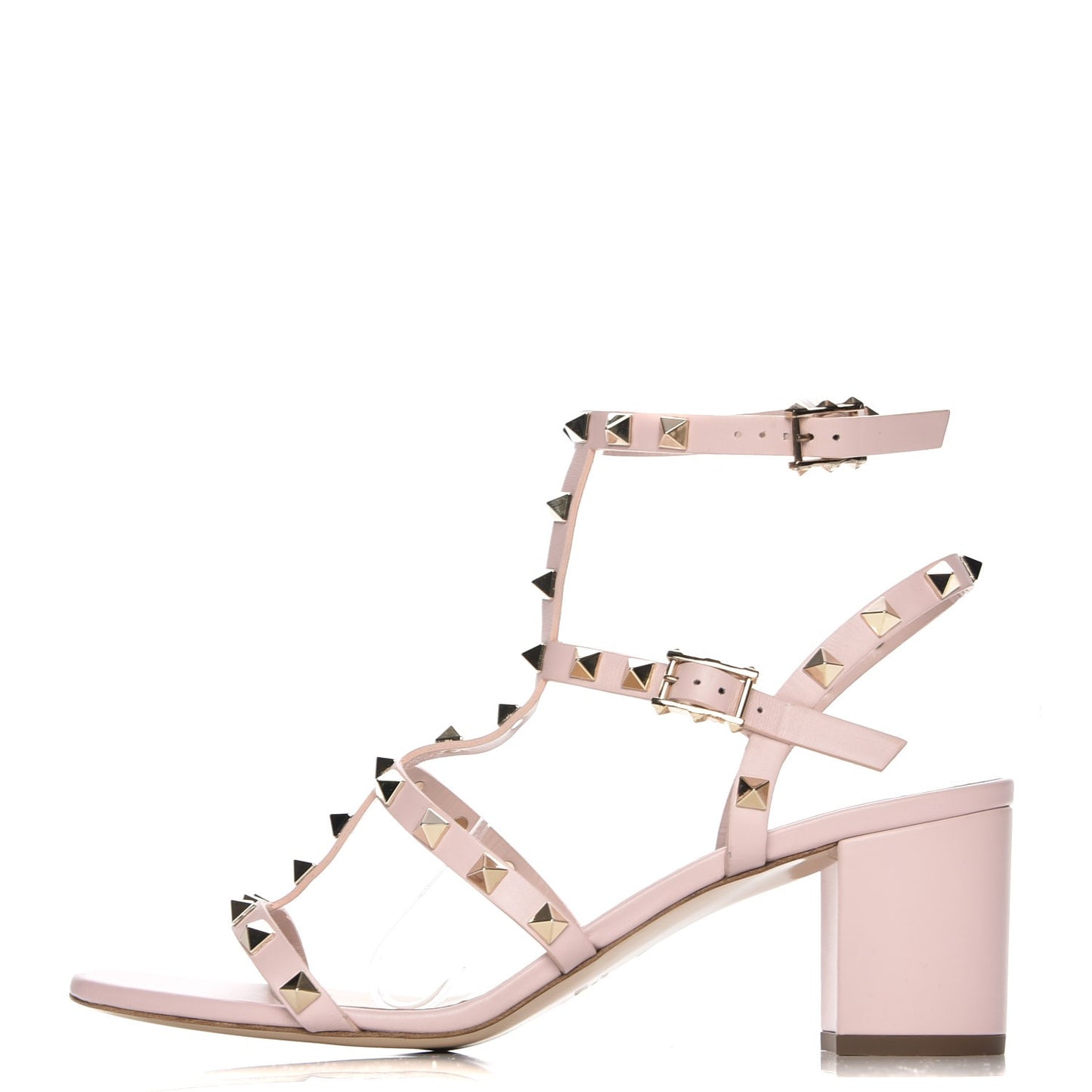 Calfskin Rockstud 60mm City Sandals 40 Water Rose