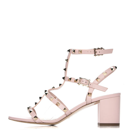 Valentino Garavani Calfskin Rockstud 60mm City Sandals 40 Water Rose 1 of 8