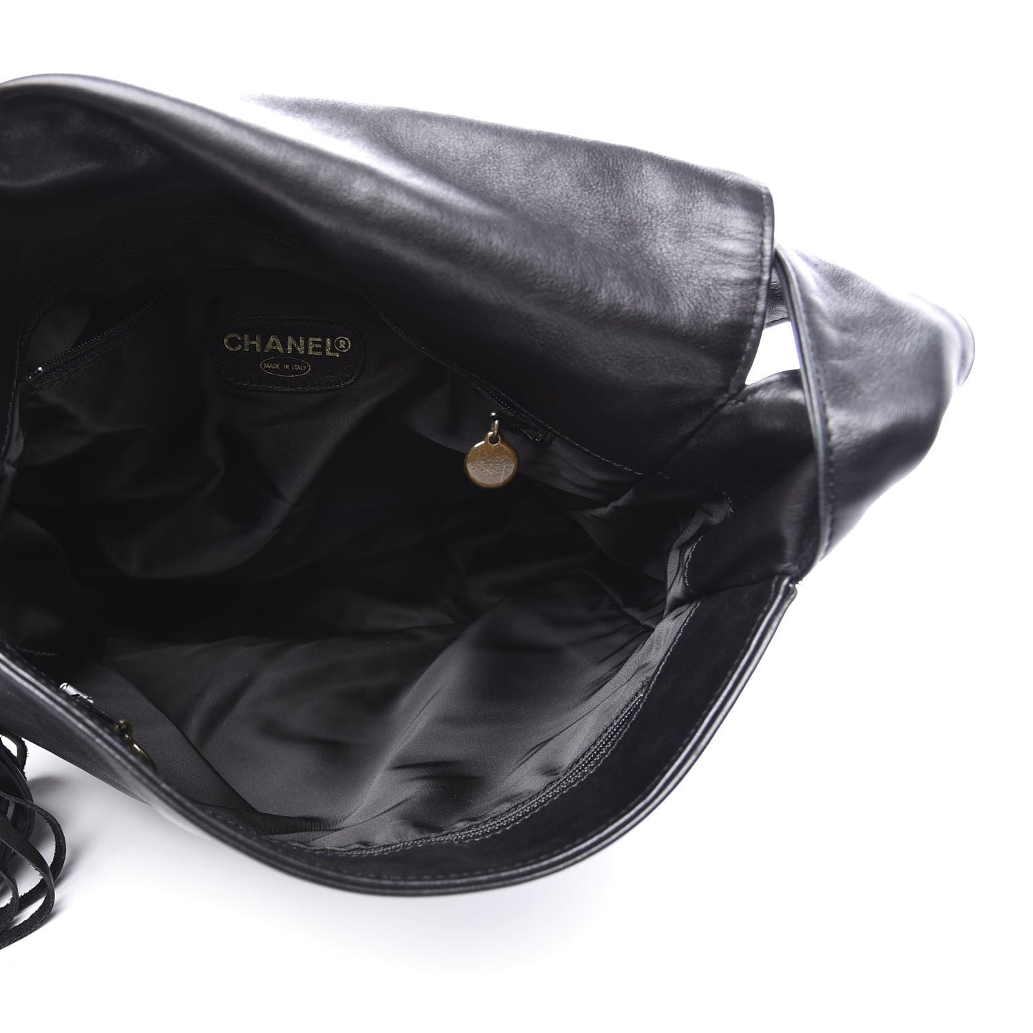 Chanel Lambskin CC Tassel Shoulder Bag Black 4 of 10