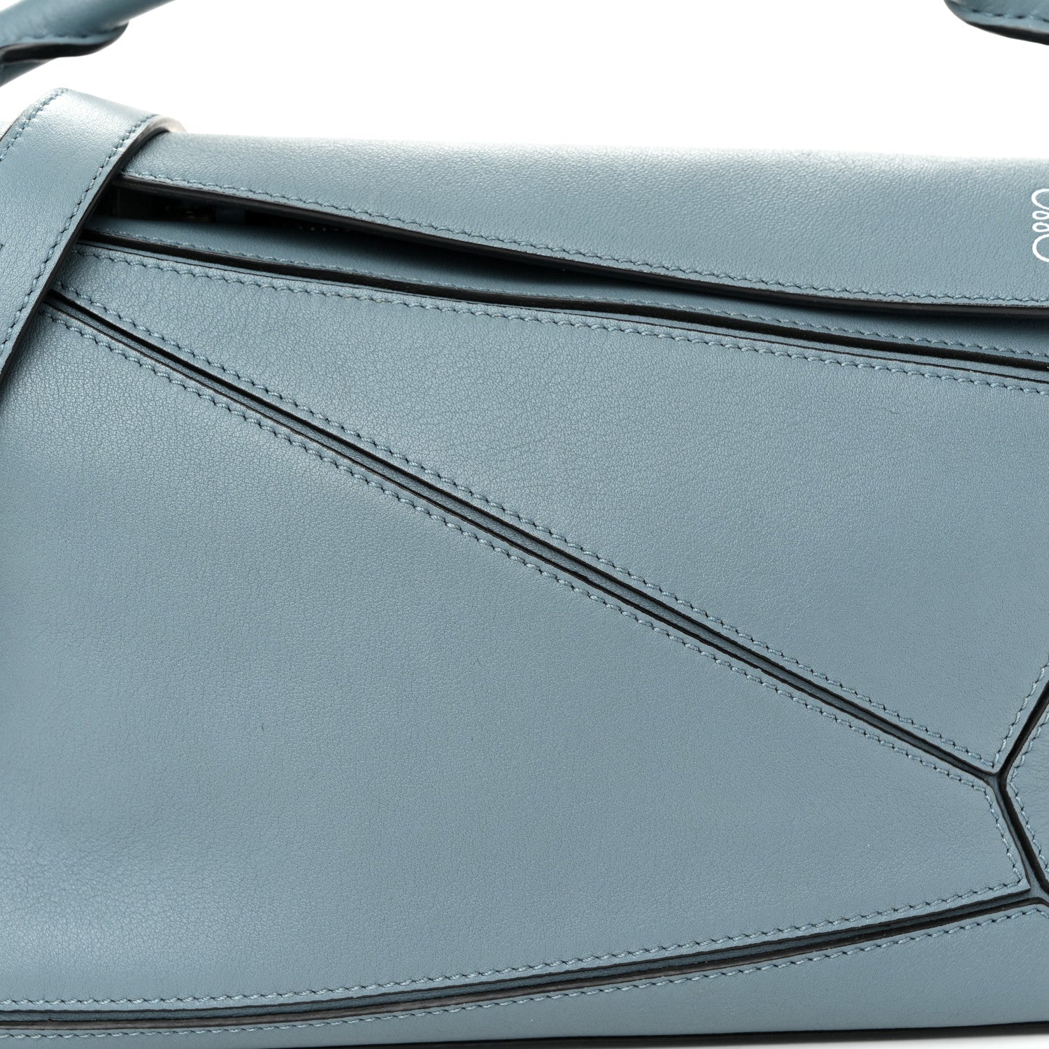 Loewe Calfskin Small Puzzle Bag Stone Blue 8 of 10