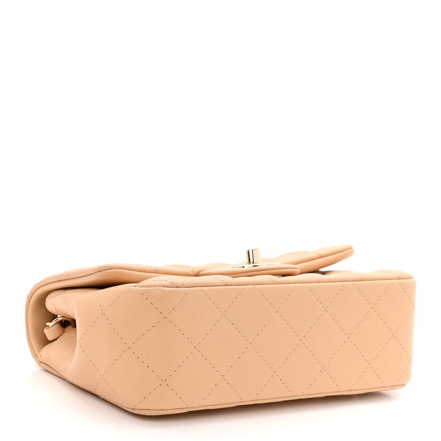 Chanel Lambskin Quilted Mini Rectangular Flap Beige 3 of 10