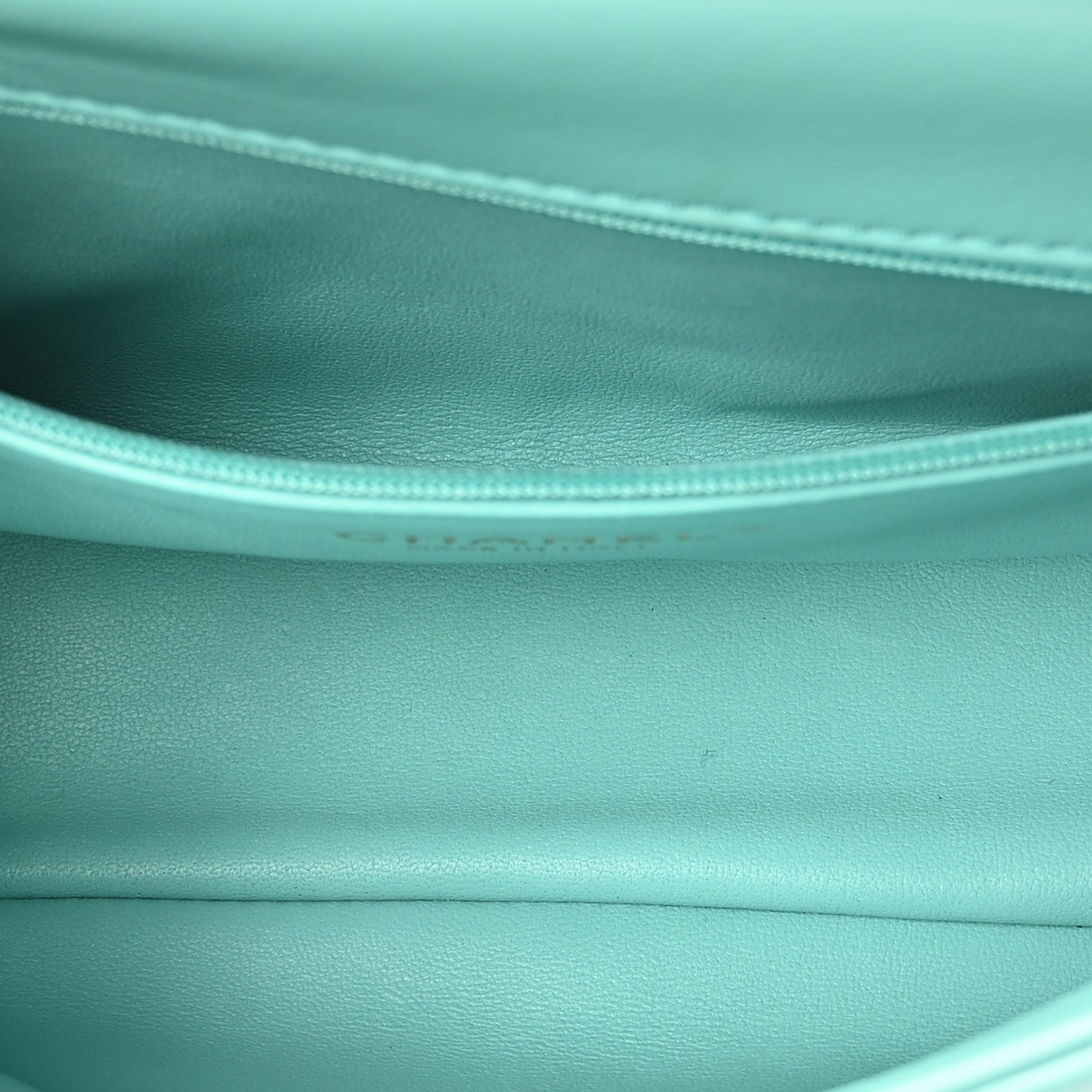 Chanel Shiny Lambskin Quilted Coco Trip Flap Bag Turquoise 5 of 10