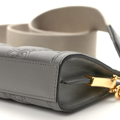 Gucci Calfskin GG Matelasse Mini Slim Chain Shoulder Bag Dusty Grey Natural 8 of 9