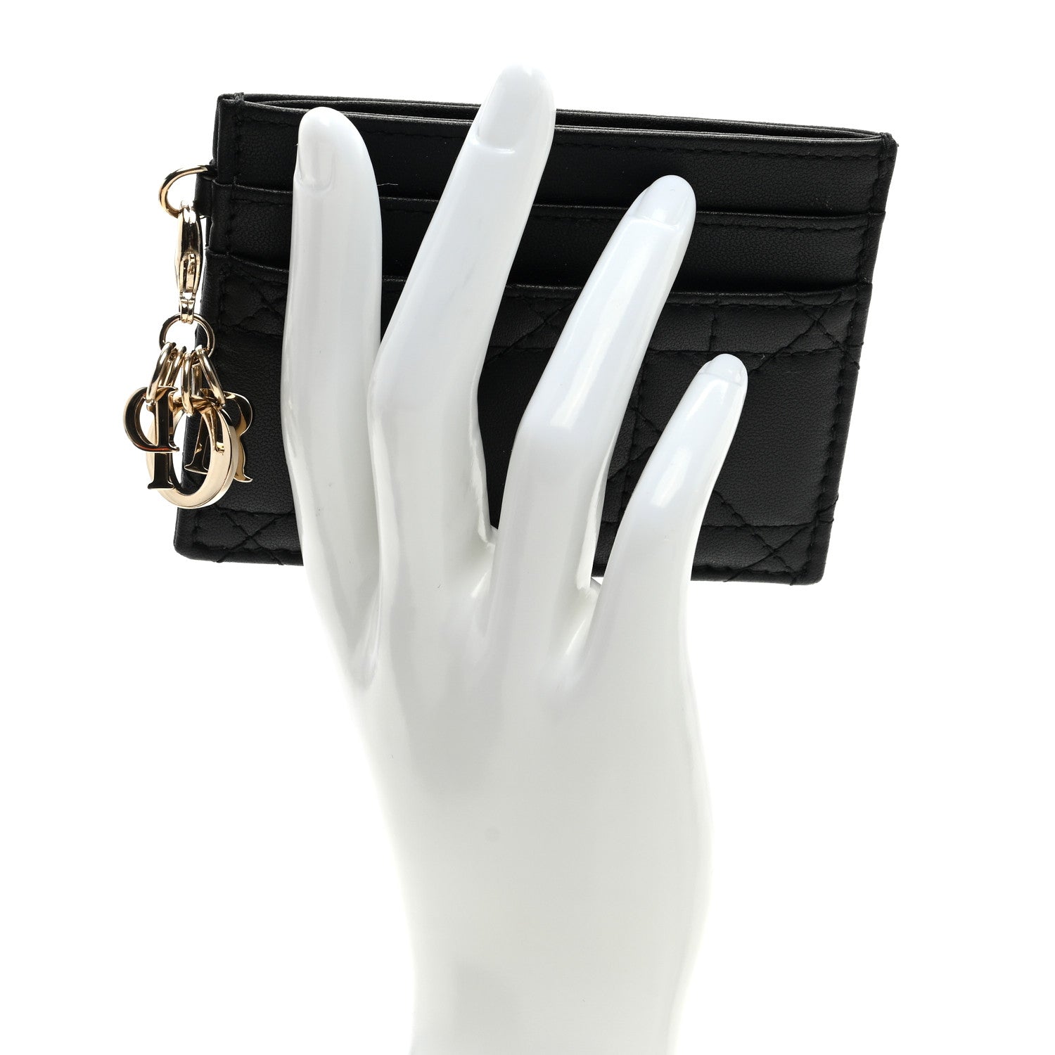 Christian Dior Lambskin Cannage Lady Dior Card Holder Black 2 of 6