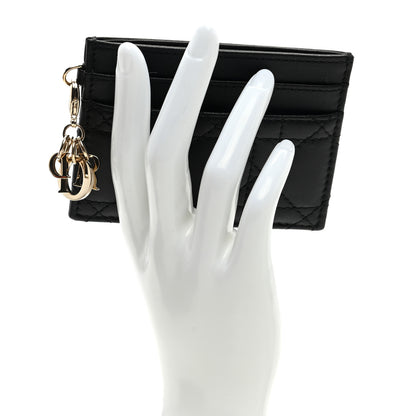 Christian Dior Lambskin Cannage Lady Dior Card Holder Black 2 of 6