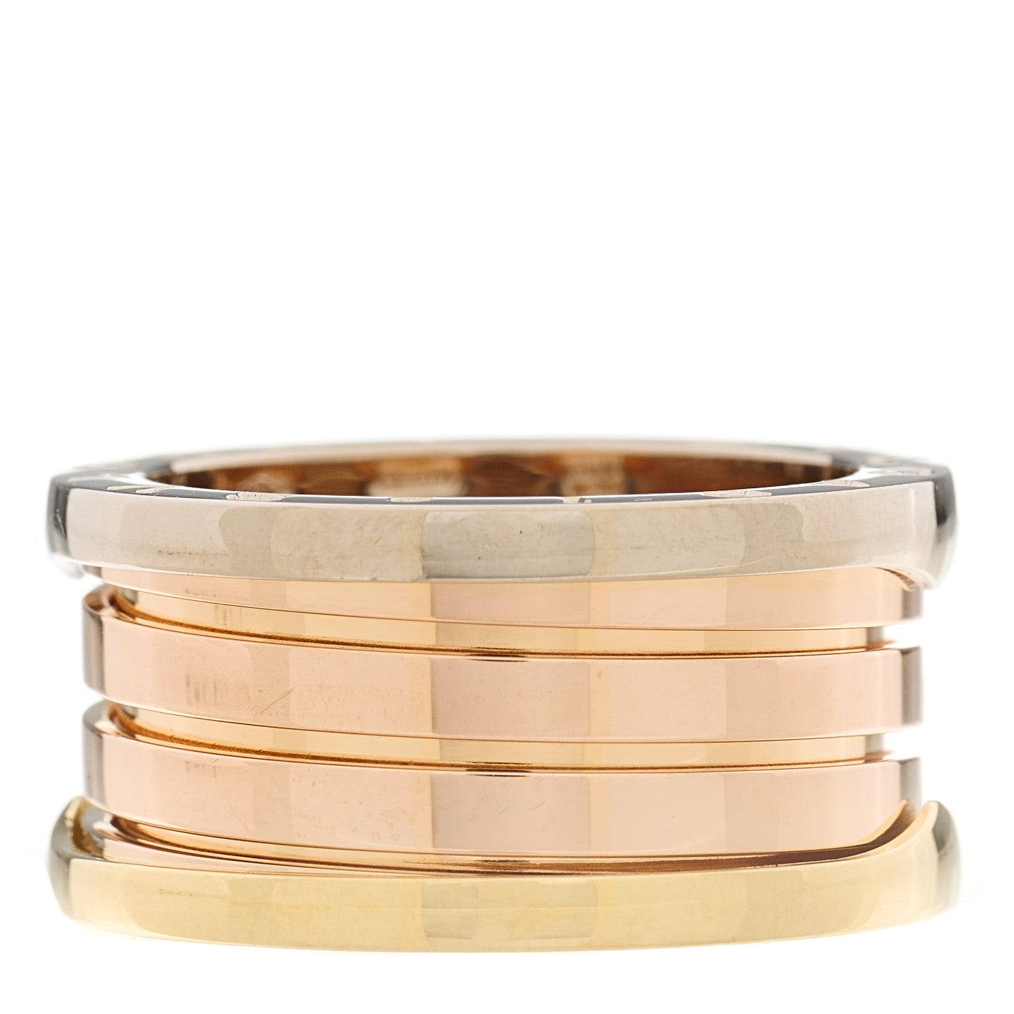 Bulgari 18K Rose White Yellow Gold B.Zero1 Four-Band Ring 55 7.25 3 of 7