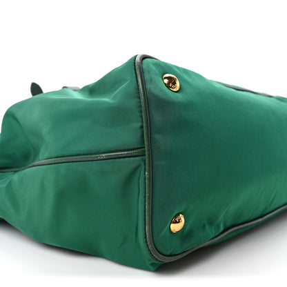 Prada Tessuto Nylon Saffiano Tote Oleandro 9 of 10