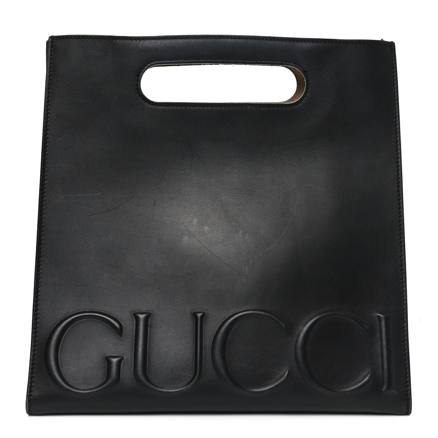 Gucci Calfskin Embossed Medium XL Tote Black 1 of 9