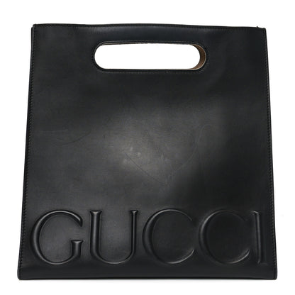 Gucci Calfskin Embossed Medium XL Tote Black 1 of 9