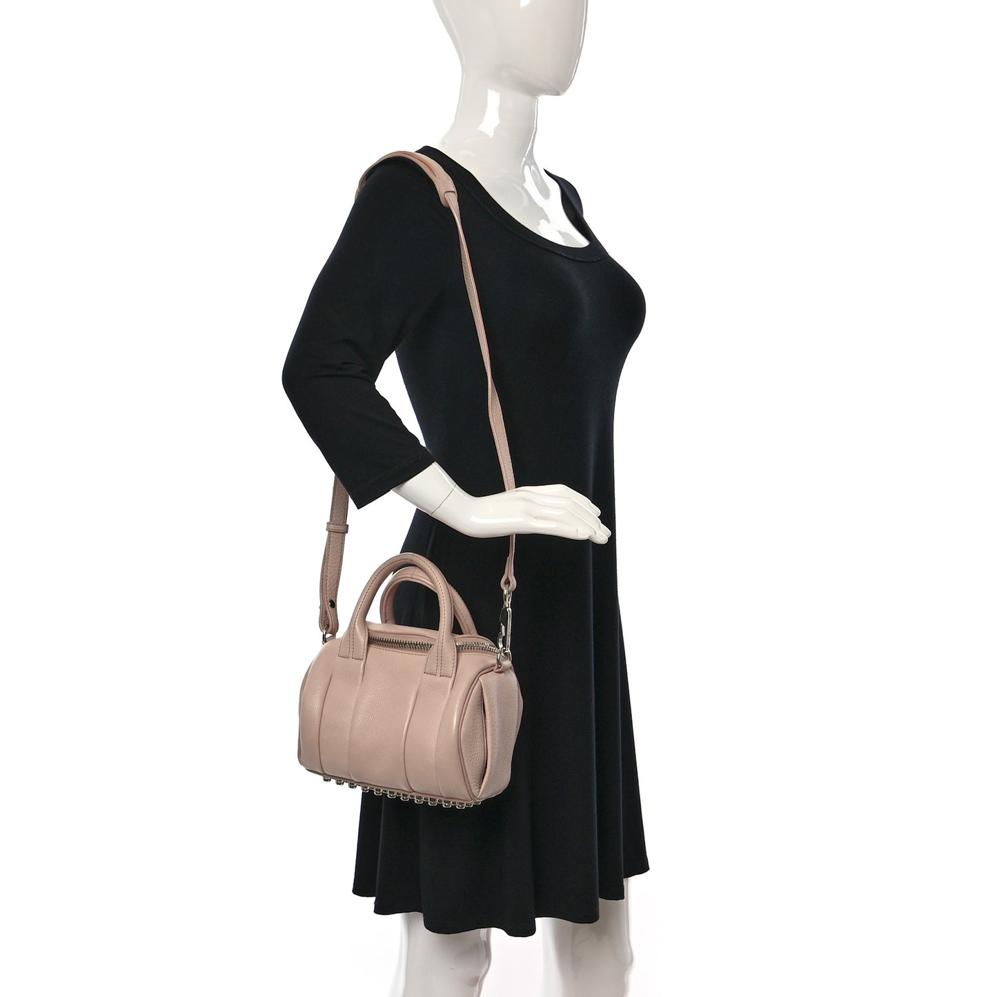 Pebbled Lambskin Mini Rockie Pale Pink Rhodium Hardware