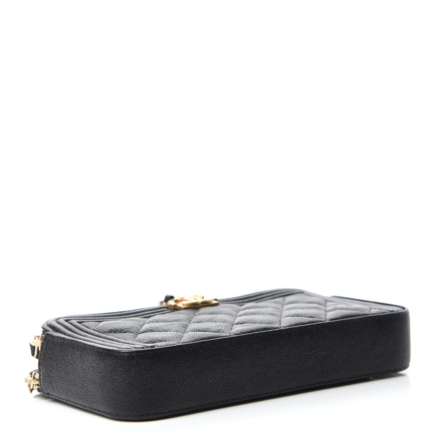 Chanel Caviar Quilted Small Boy Clutch With Chain Black 4 of 11