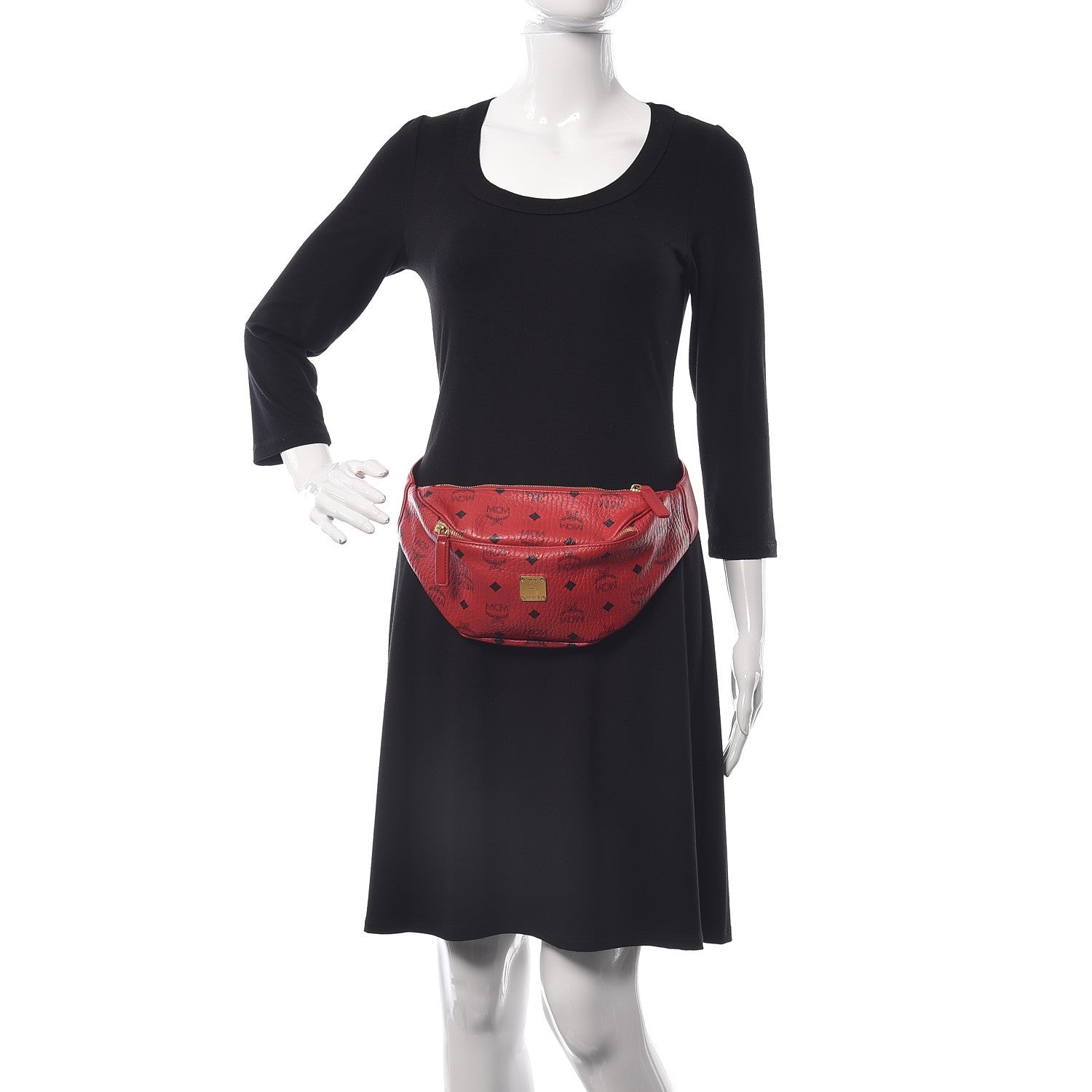 MCM Visetos Stark Belt Bag Red 2 of 7