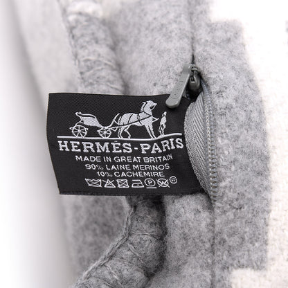 Hermes Wool Cashmere Avalon III Pillow PM Ecru Gris Clair 3 of 3