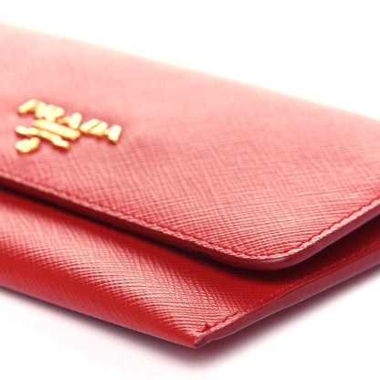 Prada Saffiano Metal Business Card Holder Fuoco 9 of 11