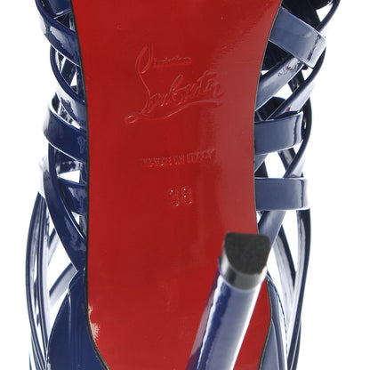 Christian Louboutin Patent Arakna 100 Cage Sandals 38 Neptune 6 of 8