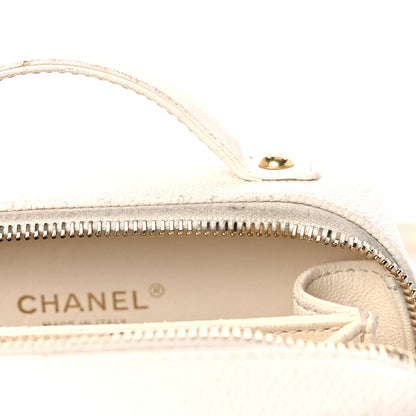 Chanel Caviar Quilted Small CC Filigree Vanity Case White 16 of 26