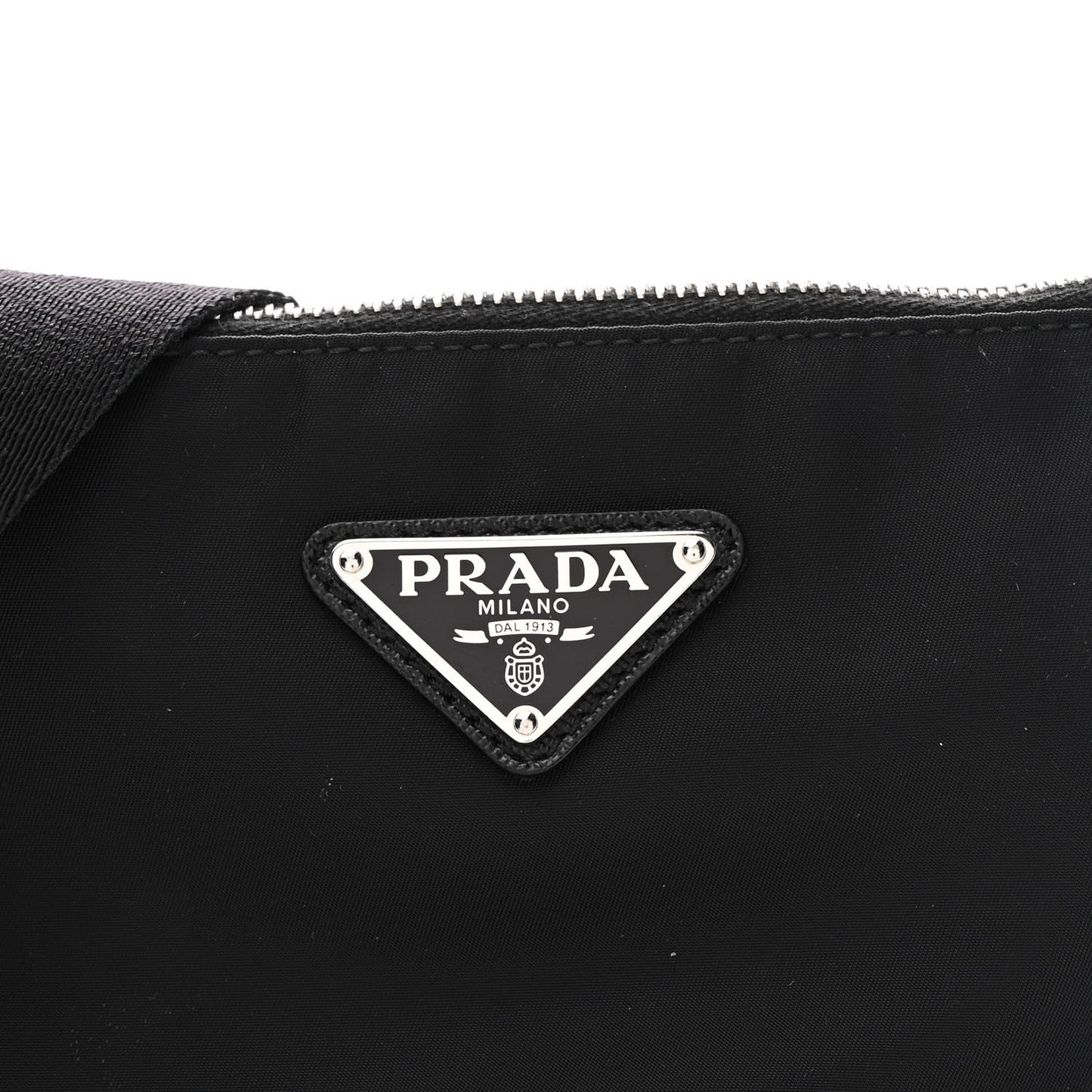 Re-Nylon Saffiano Re-Edition 2000 Double Zip Crossbody Bag Black