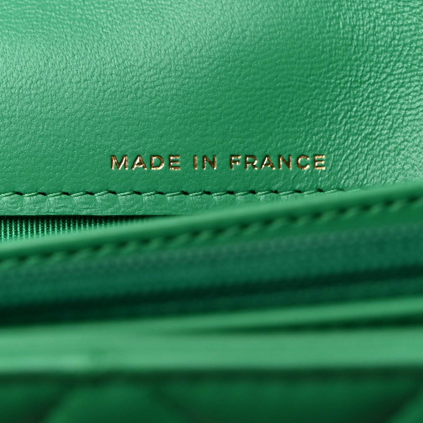 Lambskin Quilted Large Gusset Flap Wallet Green