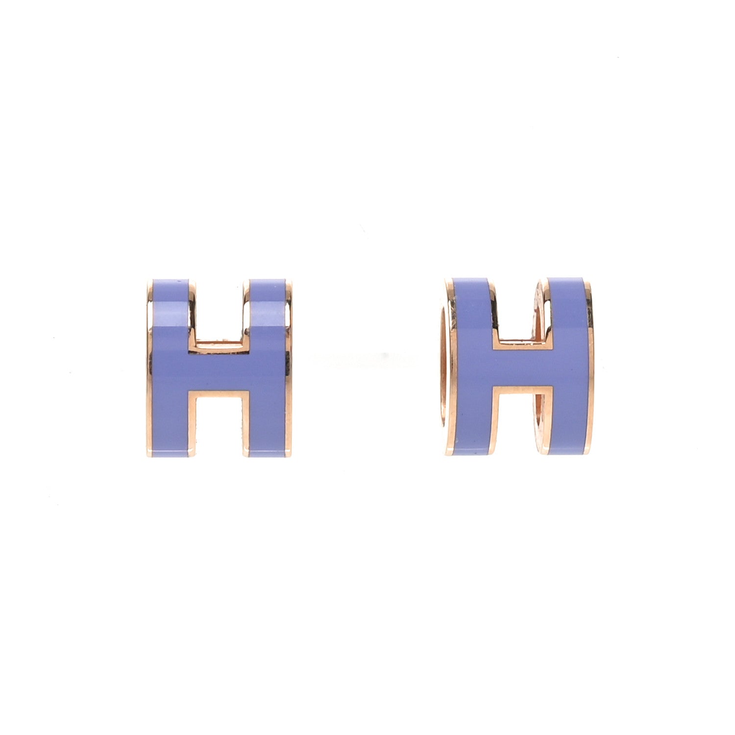 Hermes Palladium Lacquered Mini Pop H Earrings Lilac 1 of 4