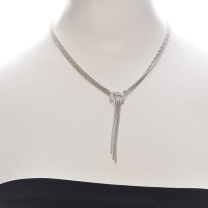 David Yurman Sterling Silver Diamond 14mm Waterfall Lariat Necklace 2 of 5
