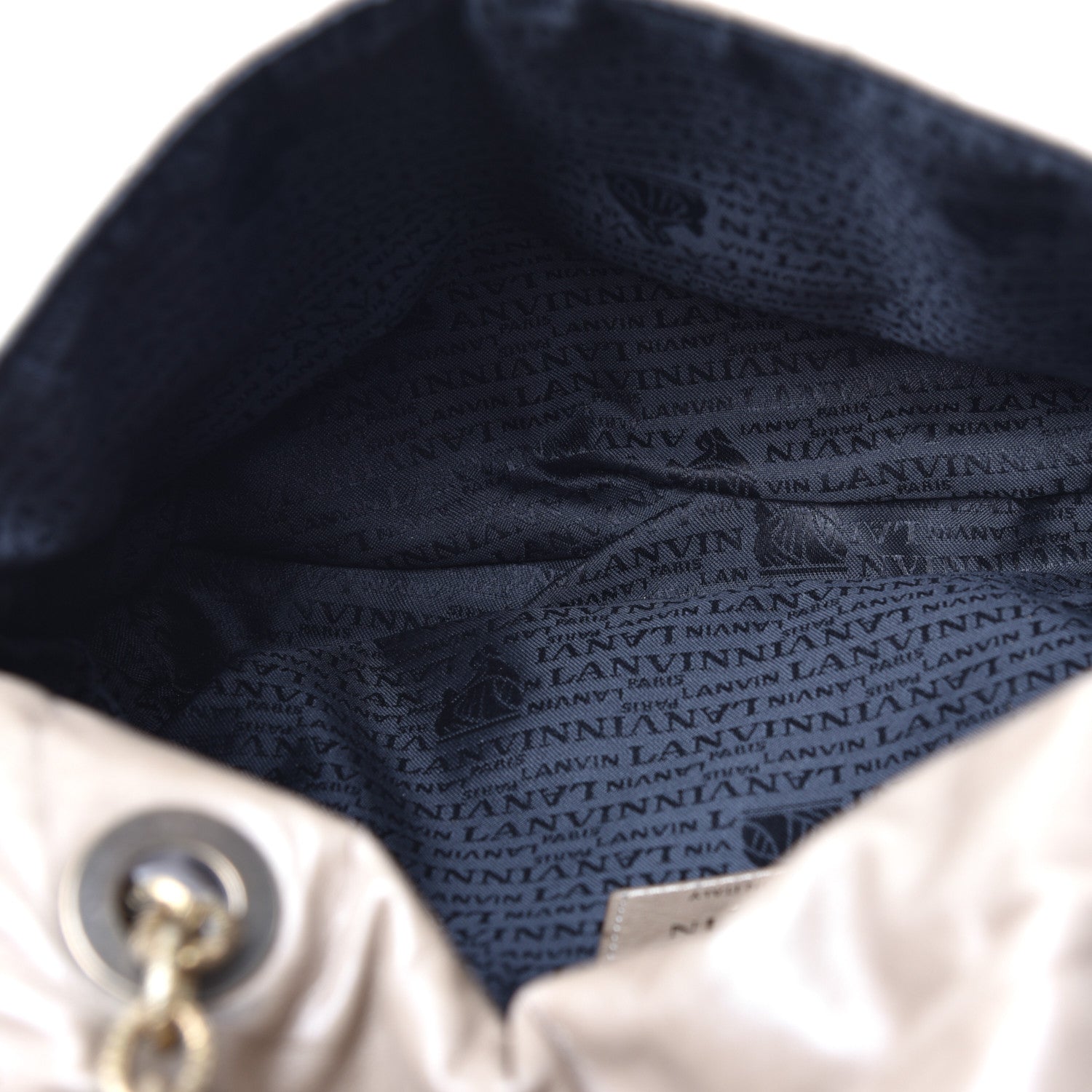 Lanvin Soft Calfskin Quilted Happy Shoulder Bag Grege 5 of 9