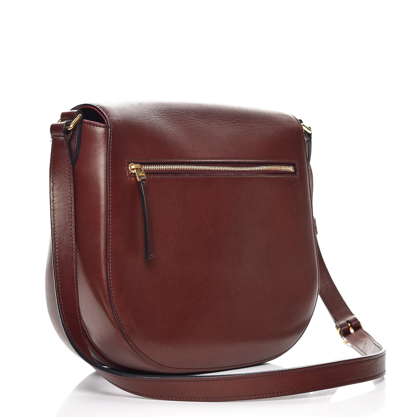 Natural Calfskin Medium Trotteur Burgundy