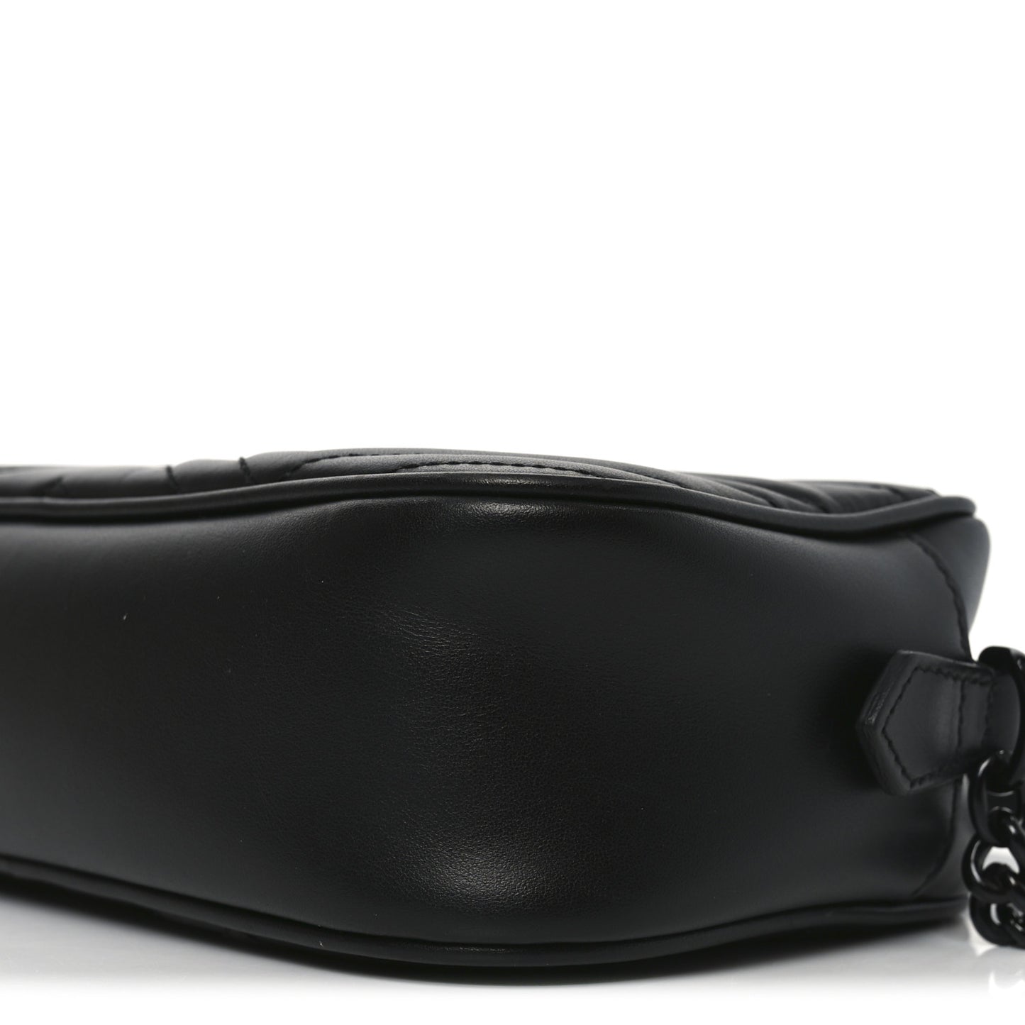 Calfskin Matelasse Monochrome Small GG Marmont Chain Shoulder Bag Black
