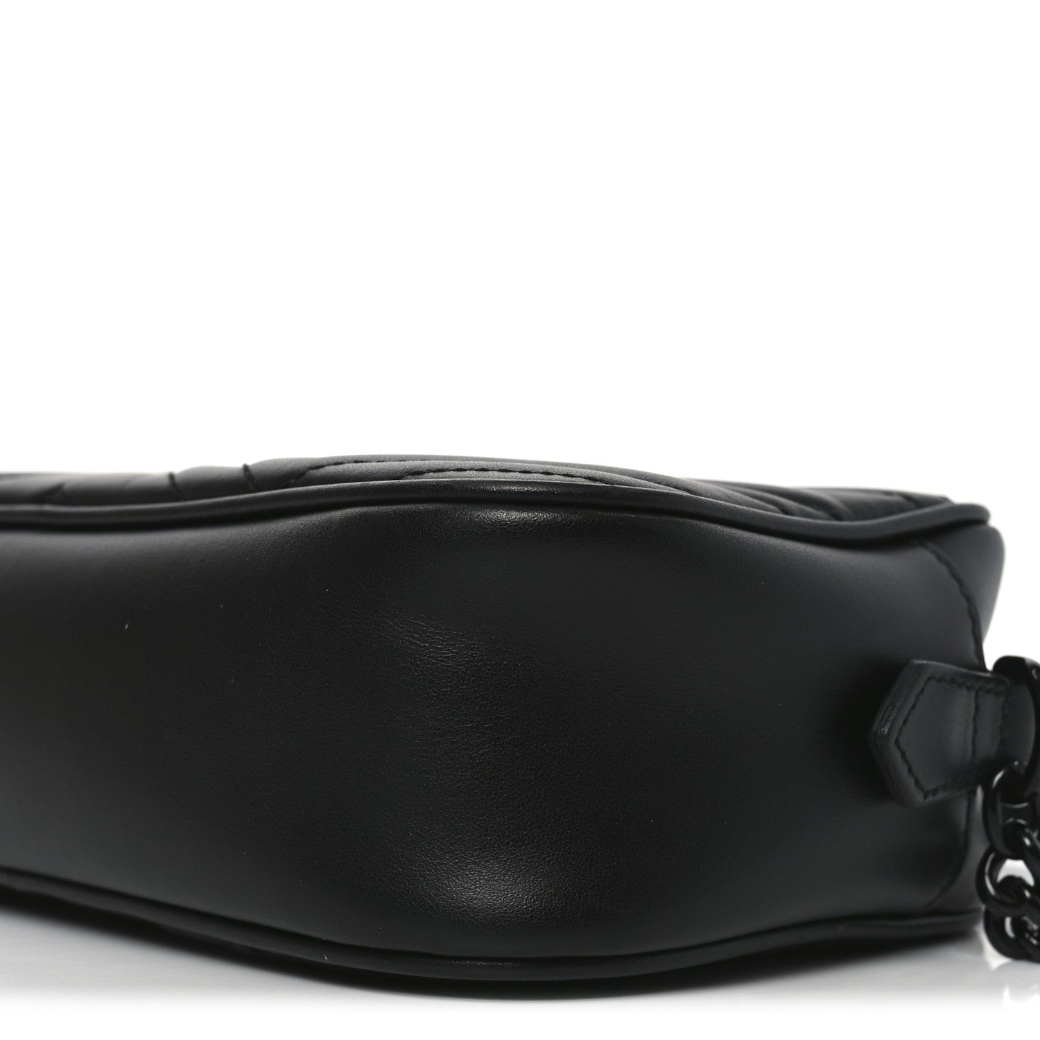 Gucci Calfskin Matelasse Monochrome Small GG Marmont Chain Shoulder Bag Black 10 of 10