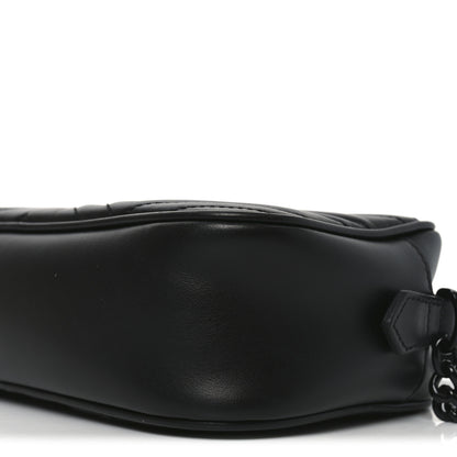 Gucci Calfskin Matelasse Monochrome Small GG Marmont Chain Shoulder Bag Black 10 of 10