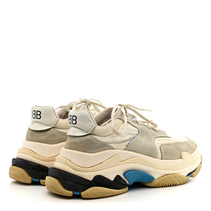Balenciaga Nylon Suede Womens Triple S 2.0 Sneakers 39 Blue Multicolor 5 of 9