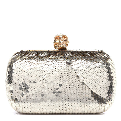 Alexander McQueen Sequin Skull Box Clutch Metallic 1 of 7