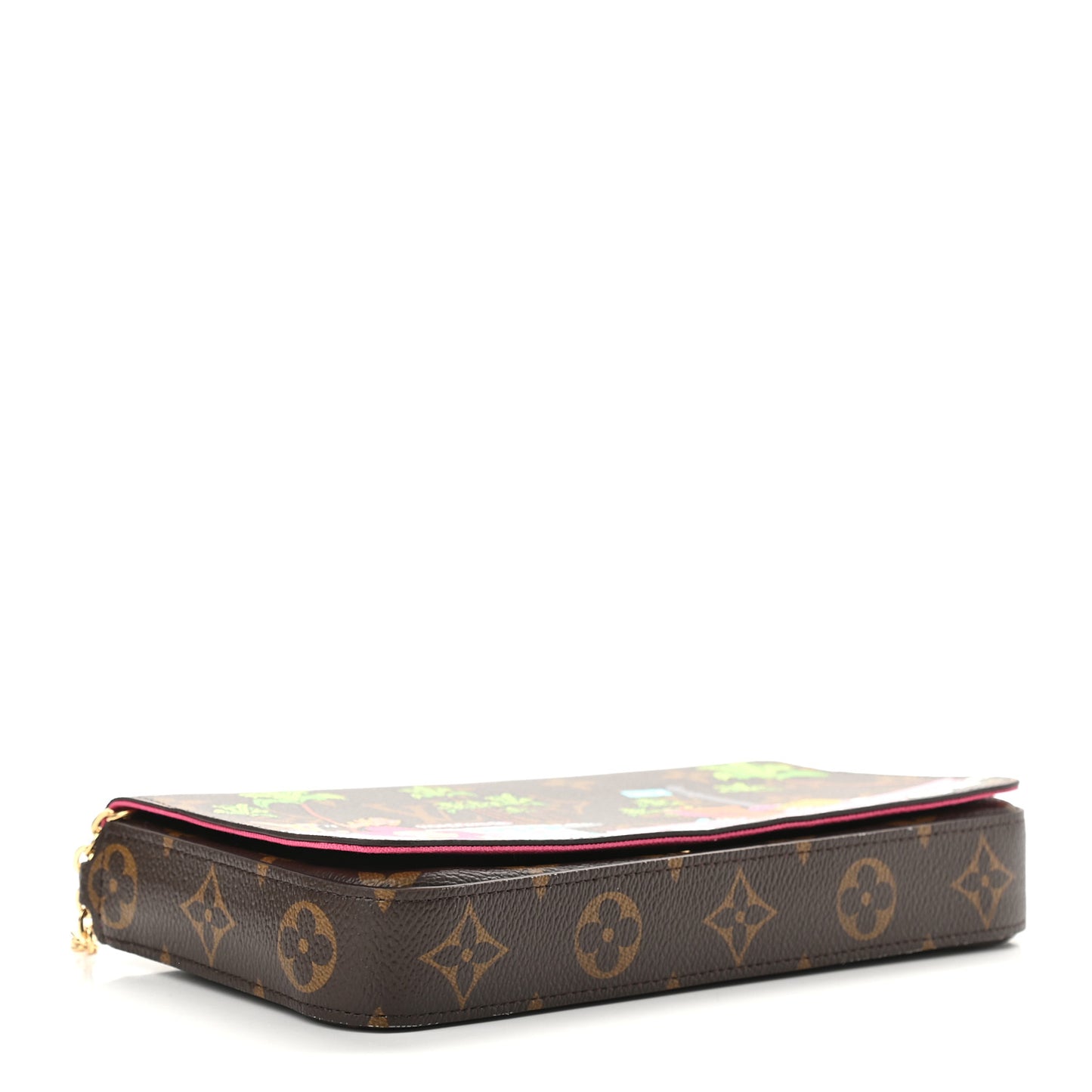 Monogram 2021 Christmas Animation Hollywood Pochette Felicie Chain Wallet Fuchsia