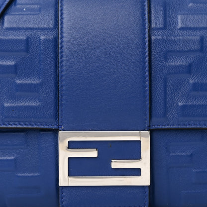 Fendi Nappa FF 1974 Embossed Belt Baguette Bag Blue Neon 8 of 16