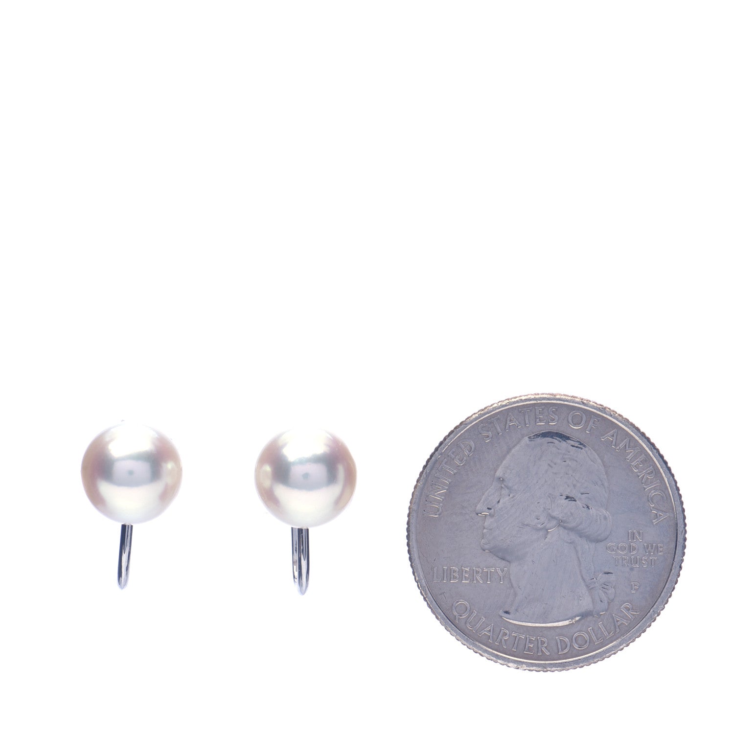 Mikimoto 18K White Gold 8.8mm Akoya Pearl Screw Back Earrings 2 of 5