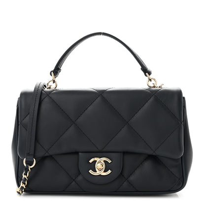 Chanel Lambskin Quilted Small Easy Carry Flap Navy 1 of 11