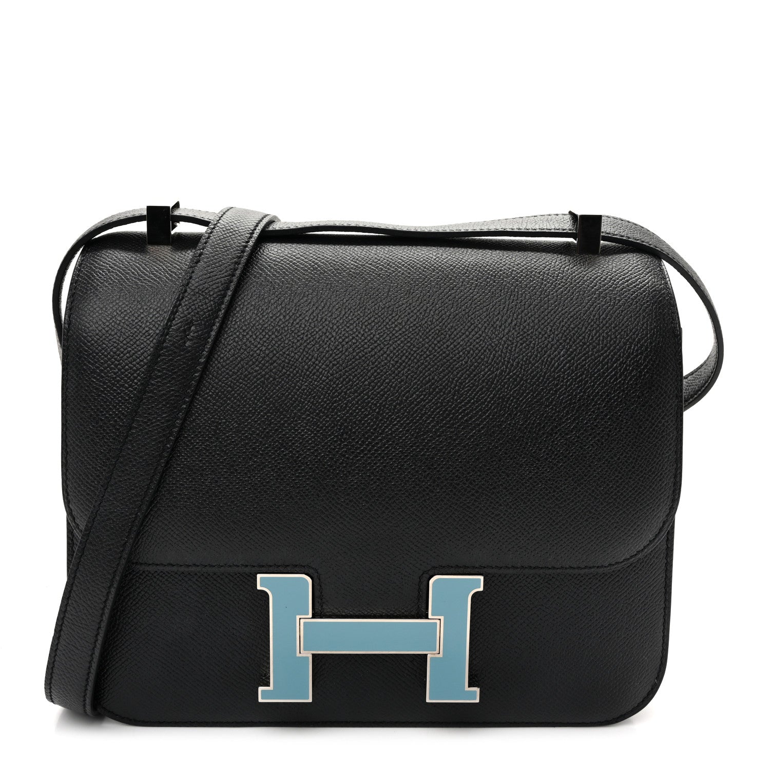 Hermes Epsom Enamel Constance 24 Black Bleu Saint Cyr 1 of 10