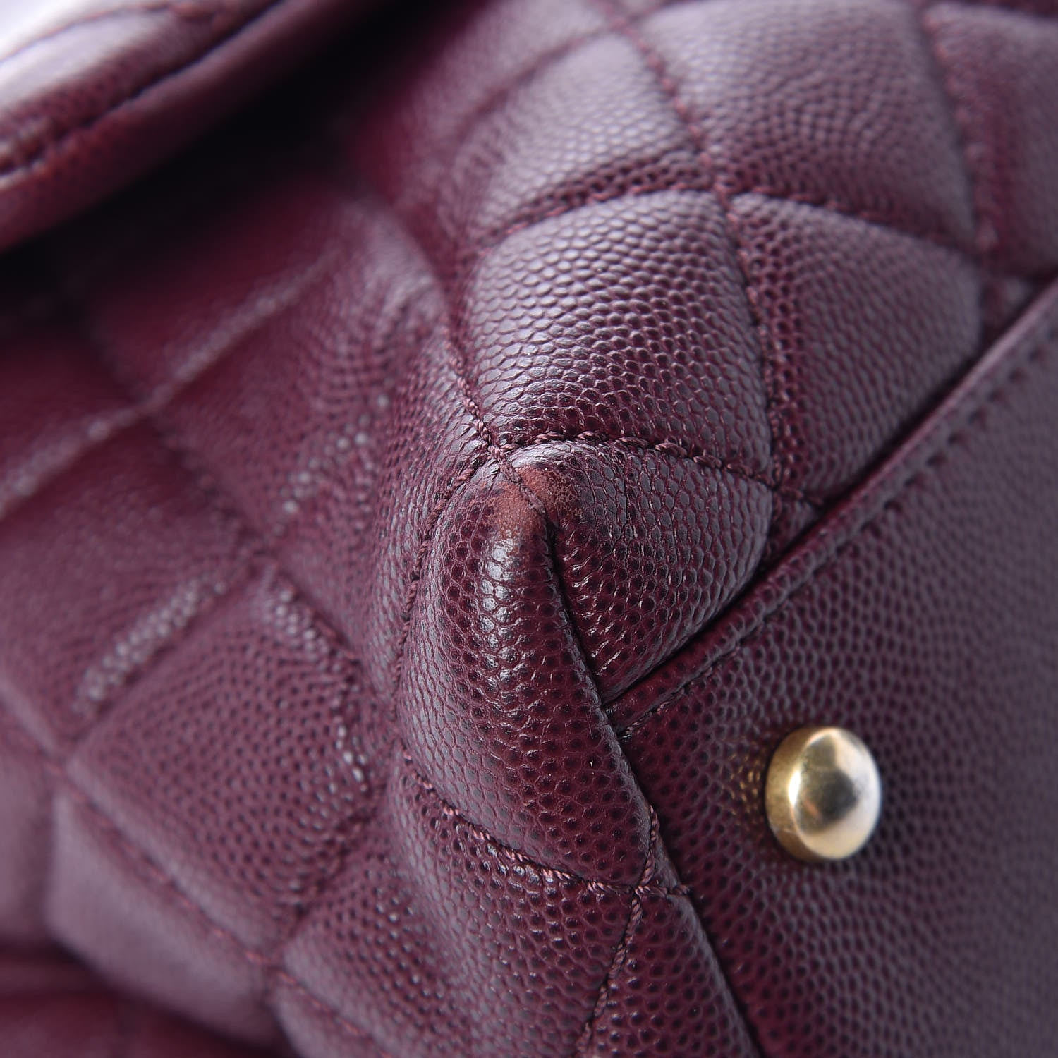 Chanel Caviar Elaphe Quilted Small Coco Handle Flap Burgundy 11 of 14
