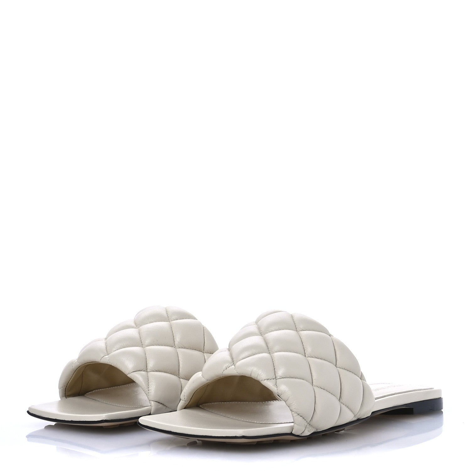 Bottega Veneta Nappa Matelasse Padded Flat Sandals 37 Sea Salt 4 of 8