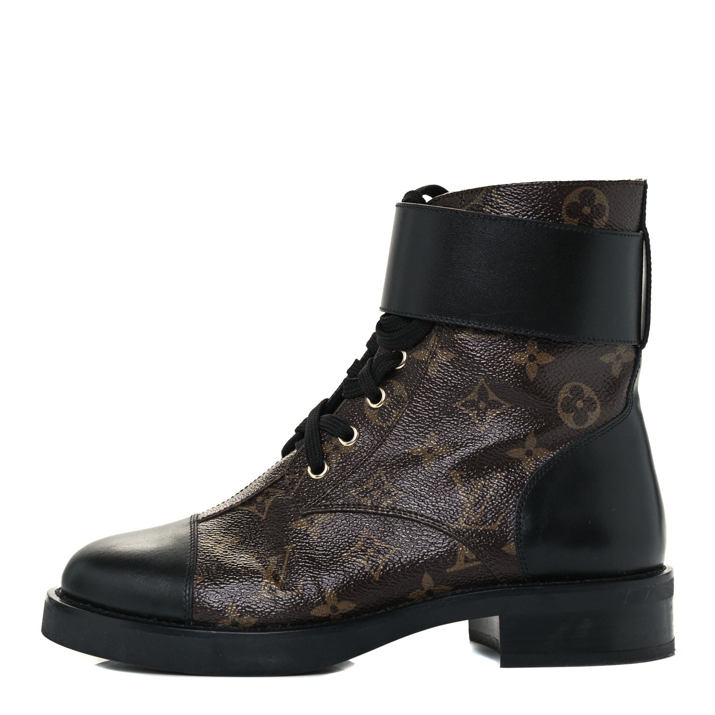 Calfskin Monogram Wonderland Flat Ranger Boots 38 Black