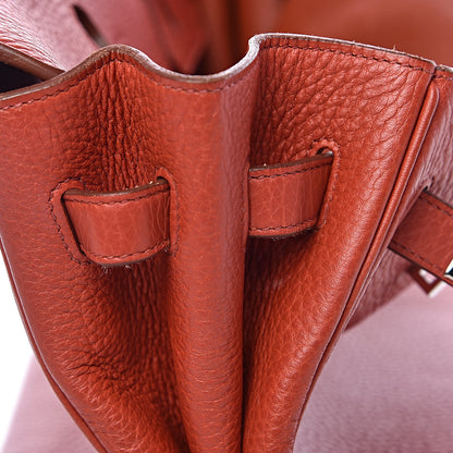 Hermes Taurillon Clemence Birkin 35 Rouge Venetian 11 of 46