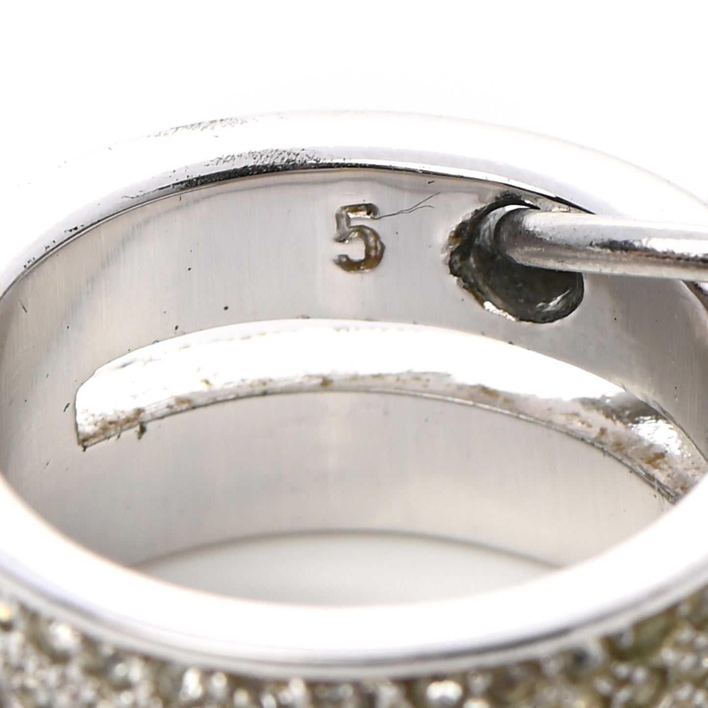 Crystal Pearl Ring 5 Silver